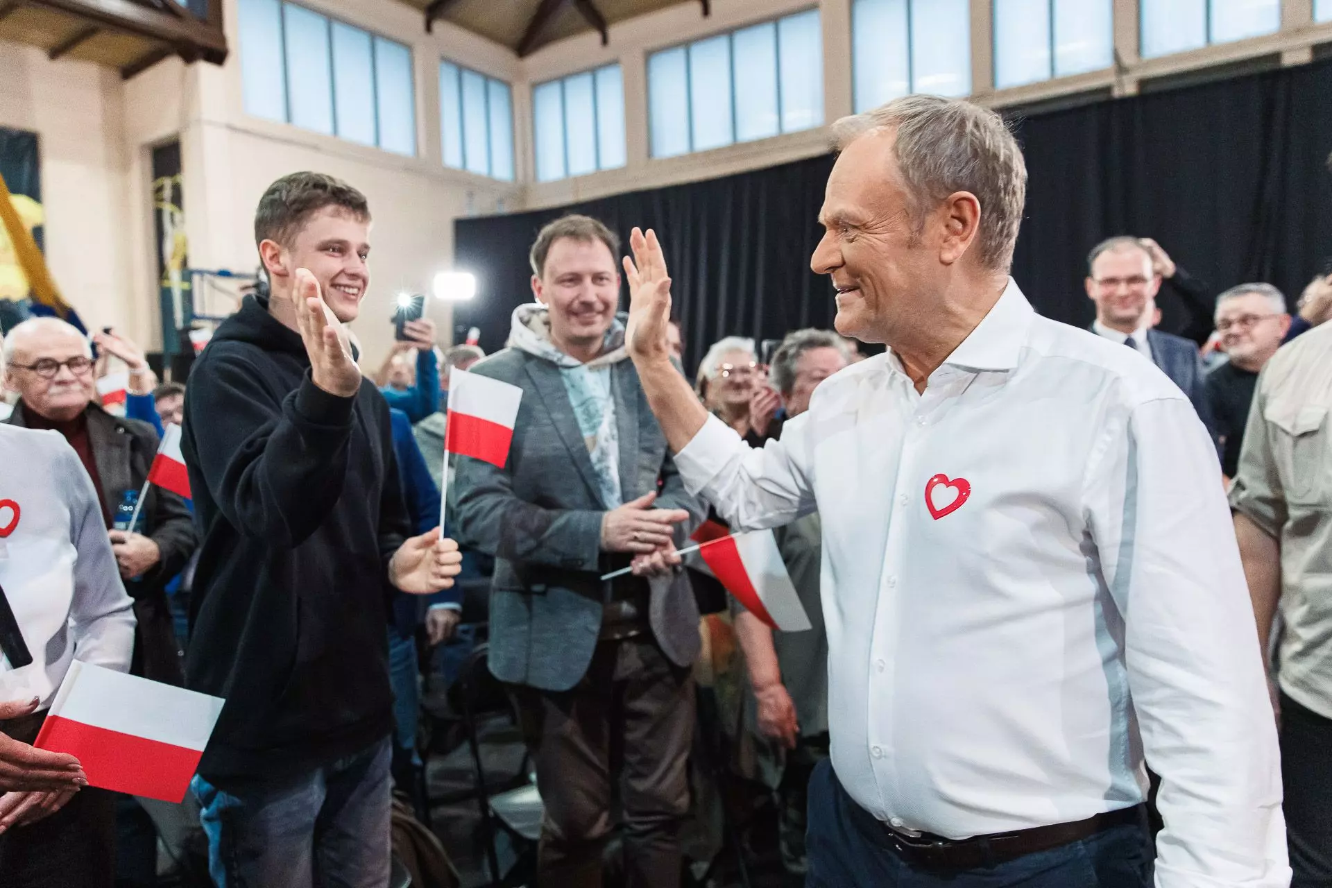 Premier Donald Tusk z wyborcami w Piotrkowie Trybunalskim